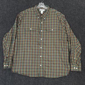 Duluth Trading Untucked Soft Skills Shirt Men's XXL Green Plaid Stretch Button